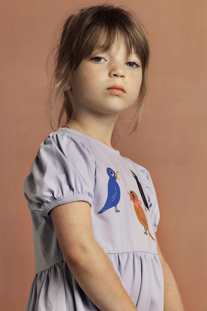 Dječja haljina Mini Rodini Birds 2565010545 ljubičasta