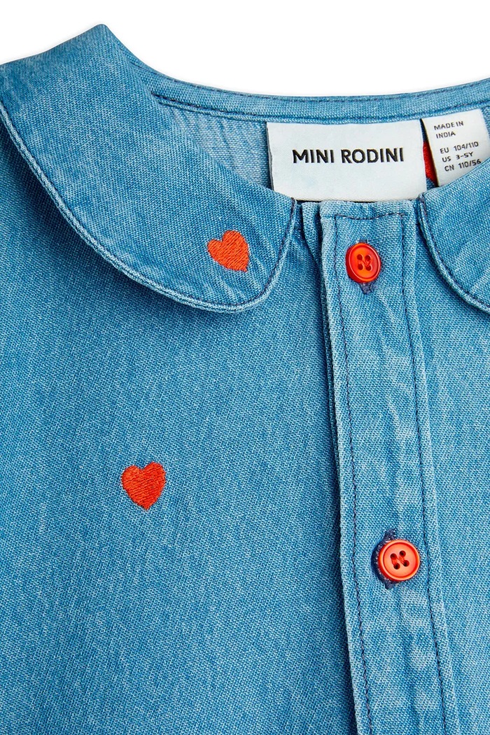 Djevojčice Dječja traper haljina Mini Rodini Mini hearts 2565011360 plava