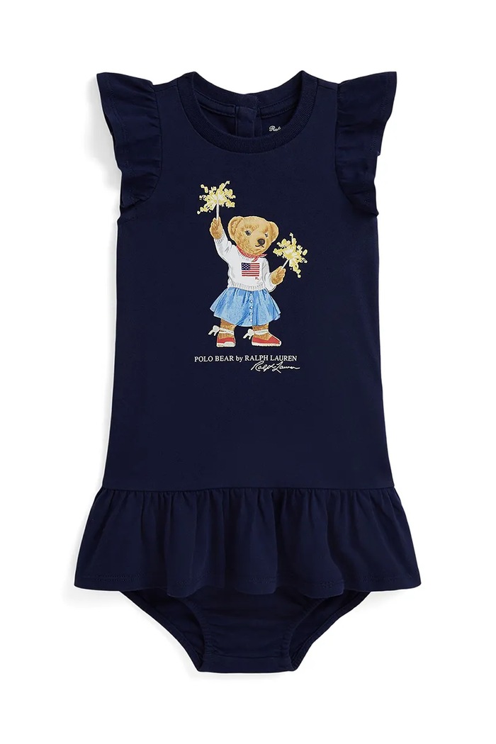 Haljina Polo Ralph Lauren pamuk mornarsko plava 310971136001