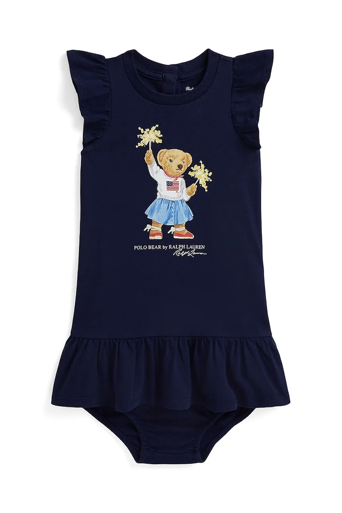 Haljina Polo Ralph Lauren pamuk mornarsko plava 310971136001