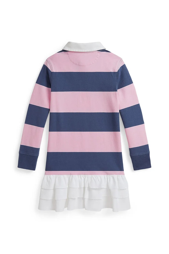 Παιδικό βαμβακερό φόρεμα Polo Ralph Lauren 312971024001 ροζ AW25