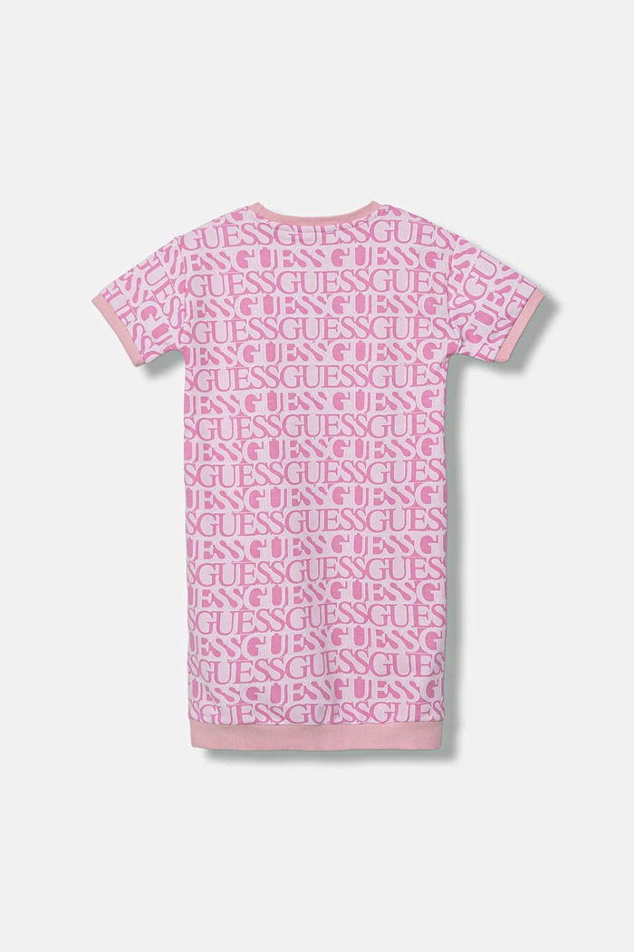 Dětské bavlněné šaty Guess J5YK07.KAD74.9BYA růžová AW25