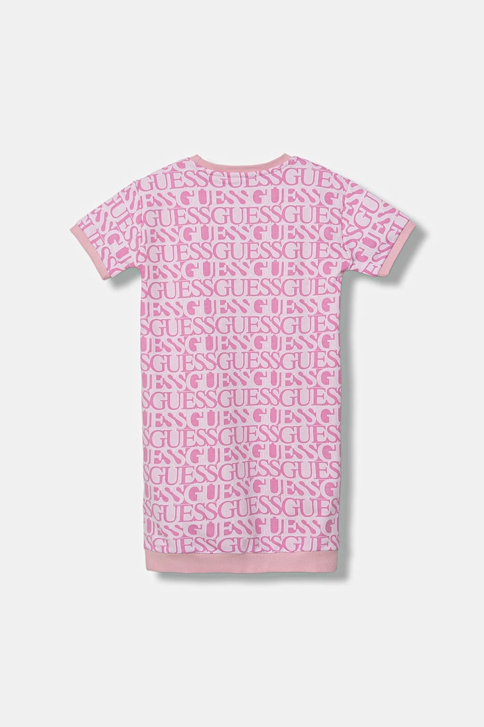 Dětské bavlněné šaty Guess J5YK07.KAD74.9BYA růžová AW25