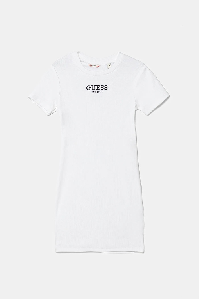 Dievčenské šaty Guess s elastanom biela J5YK11.KBZP4.9BYA