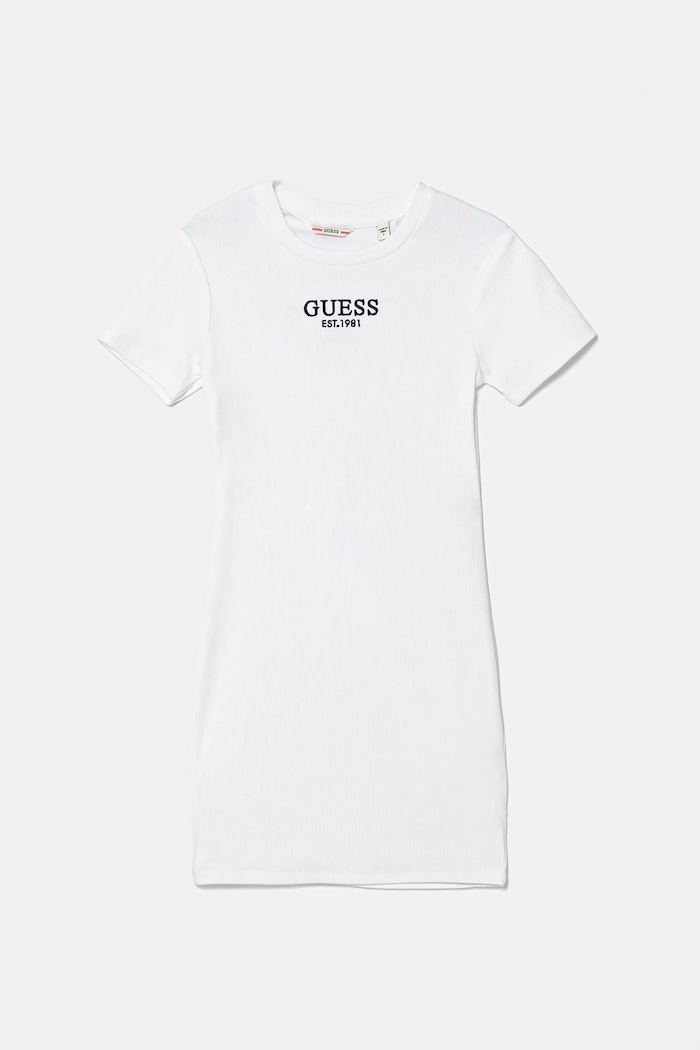 Dievčenské šaty Guess s elastanom biela J5YK11.KBZP4.9BYA