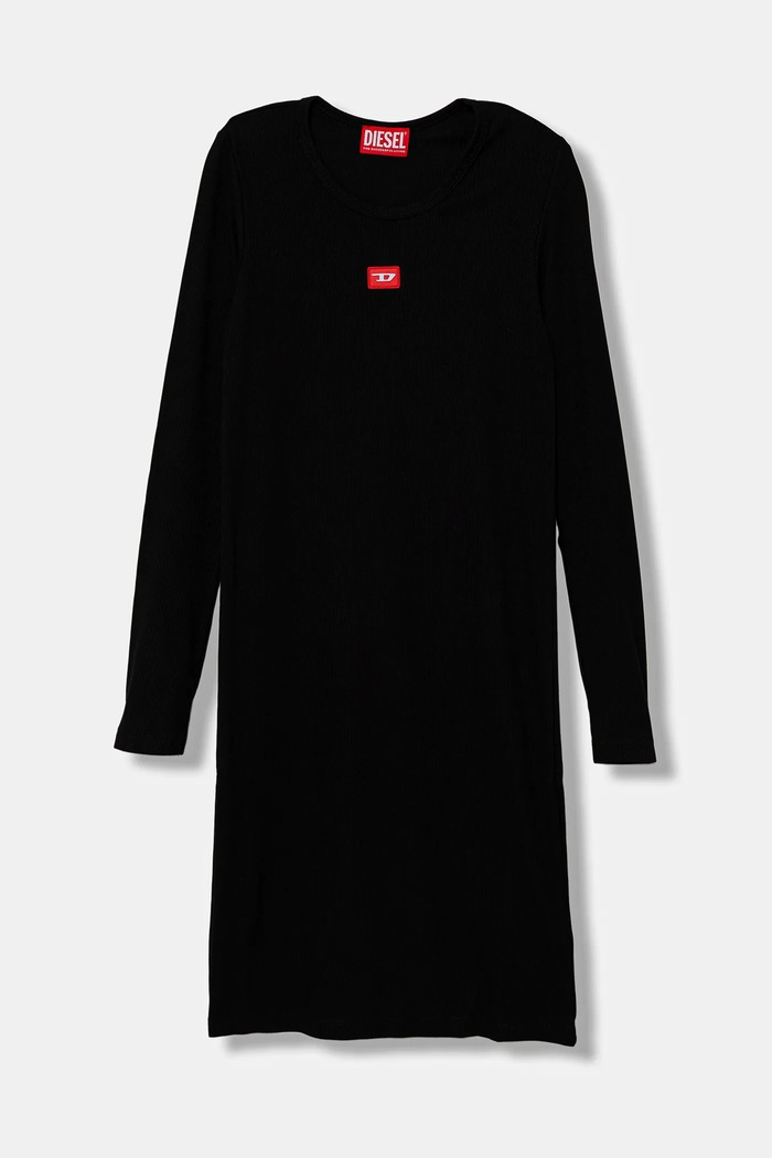 Otroška obleka Diesel DEBRA DRESS Pletenina črna J02454