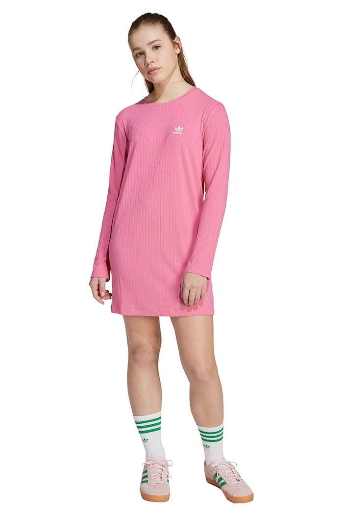 Dievčenské šaty adidas Originals potlač ružová JX2850