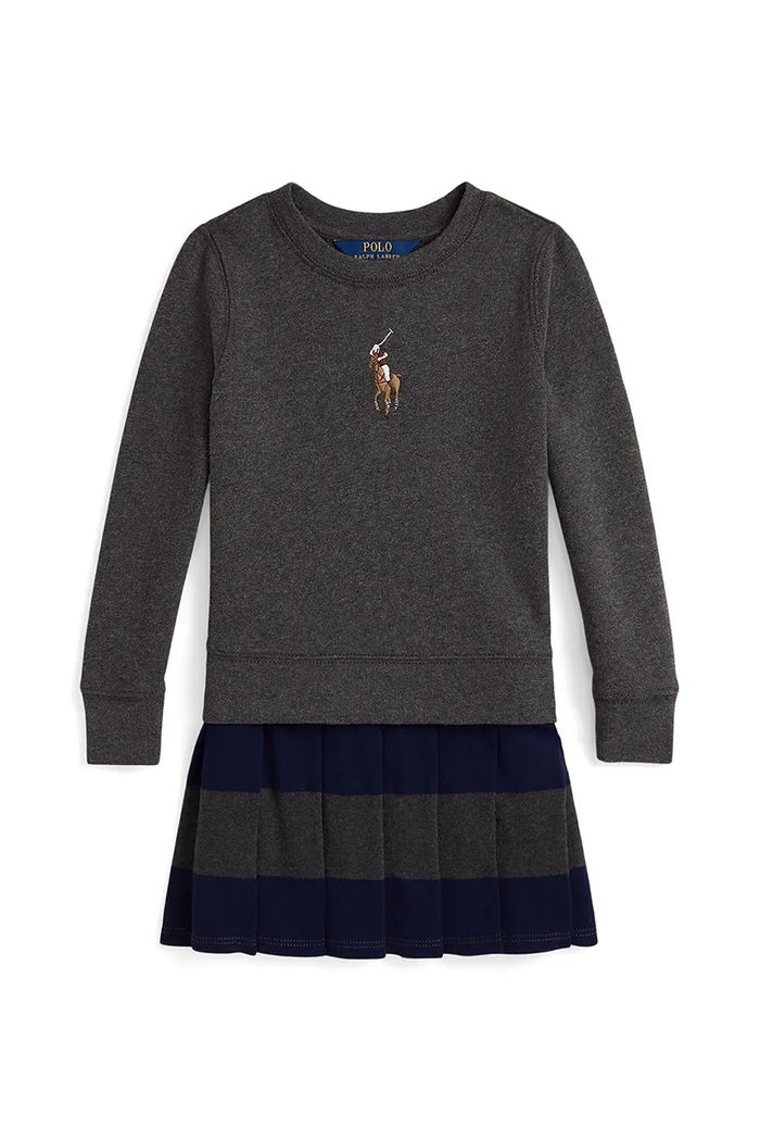 Polo Ralph Lauren sukienka dziecięca 312978991001 szary AW25