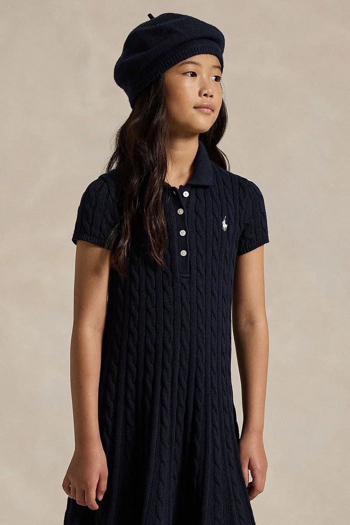 Παιδικό φόρεμα Polo Ralph Lauren σκούρο μπλε 313916526001