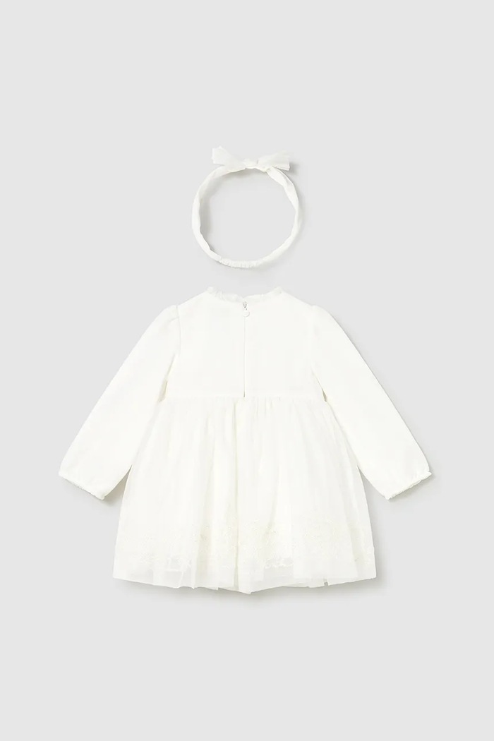 Mayoral rochie bebe 2902.4A.Baby.9BYA bej AW25