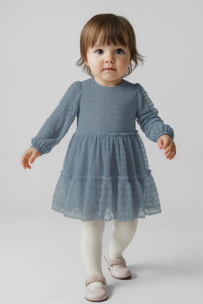 Mayoral rochie bebe midi albastru 2907.4B.Baby.9BYA