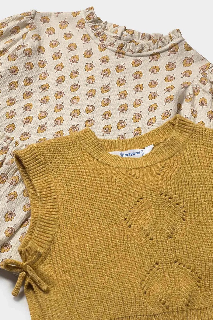 Deklice Obleka za dojenčka Mayoral 2913.4E.Baby.9BYA rumena