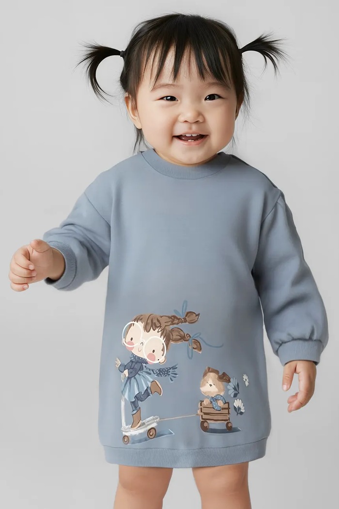 Dívčí šaty Mayoral mini modrá 2921.4L.Baby.9BYA