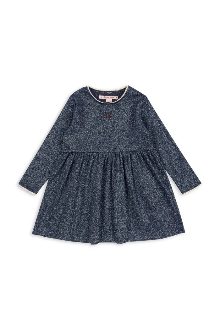 Šaty pre bábätká Konges Sløjd ROLI DRESS s elastanom tmavomodrá KS103968.9BYA