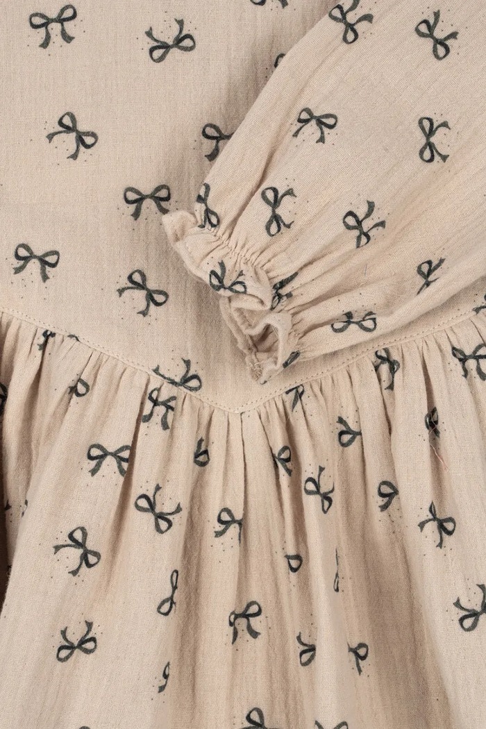 Konges Sløjd sukienka dziecięca z bawełną COCO DRESS GOTS beżowy KS103758.9BYA