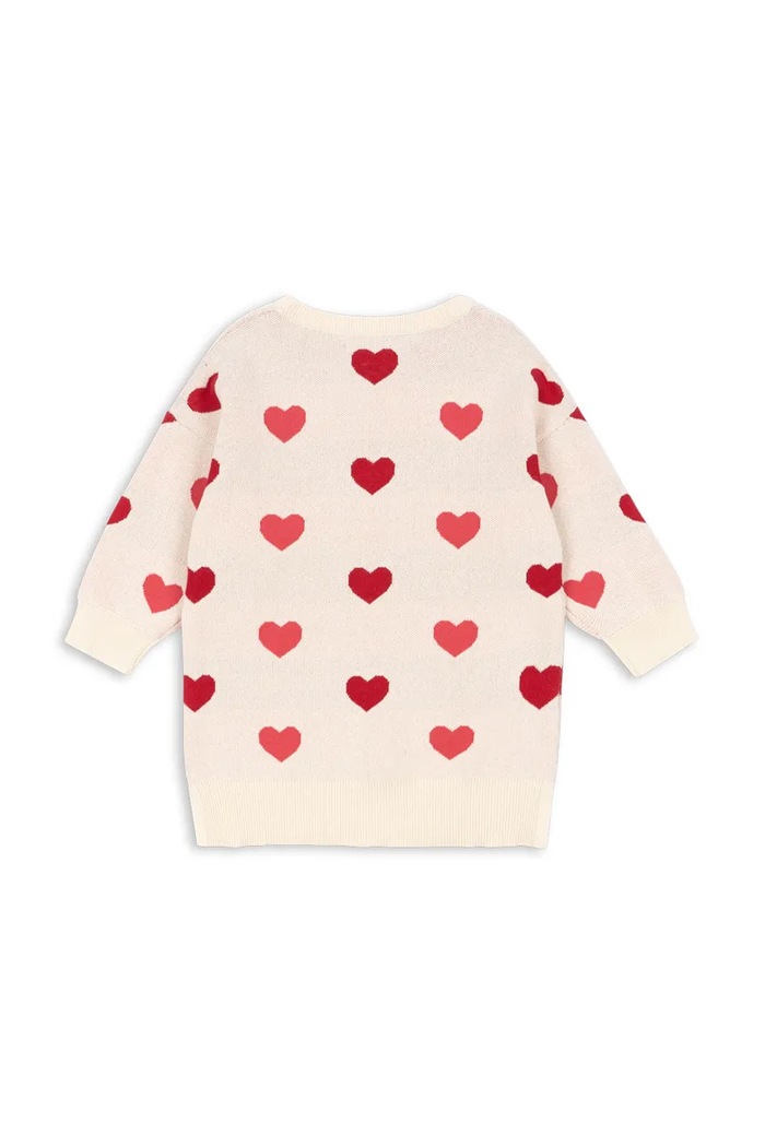 Konges Sløjd sukienka bawełniana dziecięca LAPIS KNIT DRESS GOTS KS103854.9BYA beżowy AW25