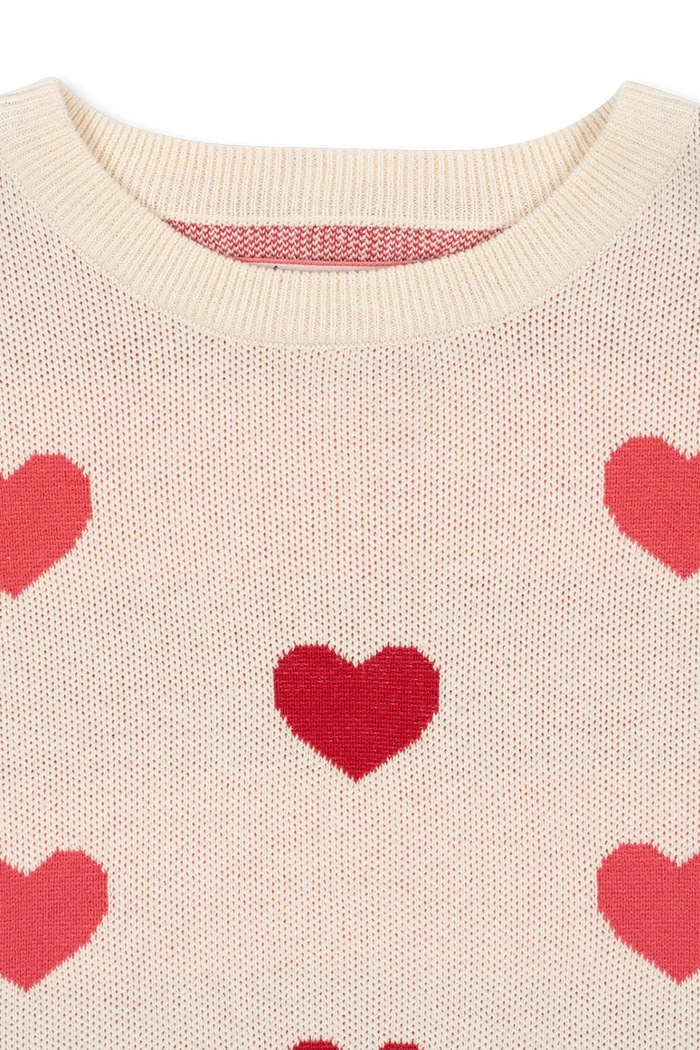 Dziewczynka Konges Sløjd sukienka bawełniana dziecięca LAPIS KNIT DRESS GOTS KS103854.9BYA beżowy