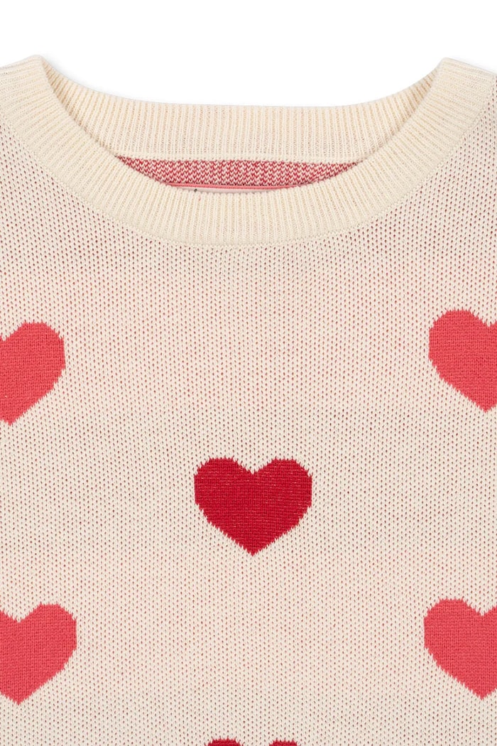 Dziewczynka Konges Sløjd sukienka bawełniana dziecięca LAPIS KNIT DRESS GOTS KS103854.9BYA beżowy