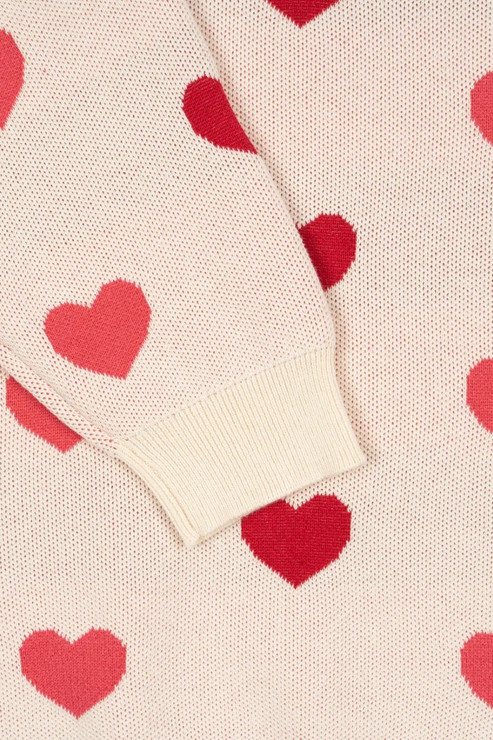 Konges Sløjd sukienka bawełniana dziecięca LAPIS KNIT DRESS GOTS beżowy KS103854.9BYA