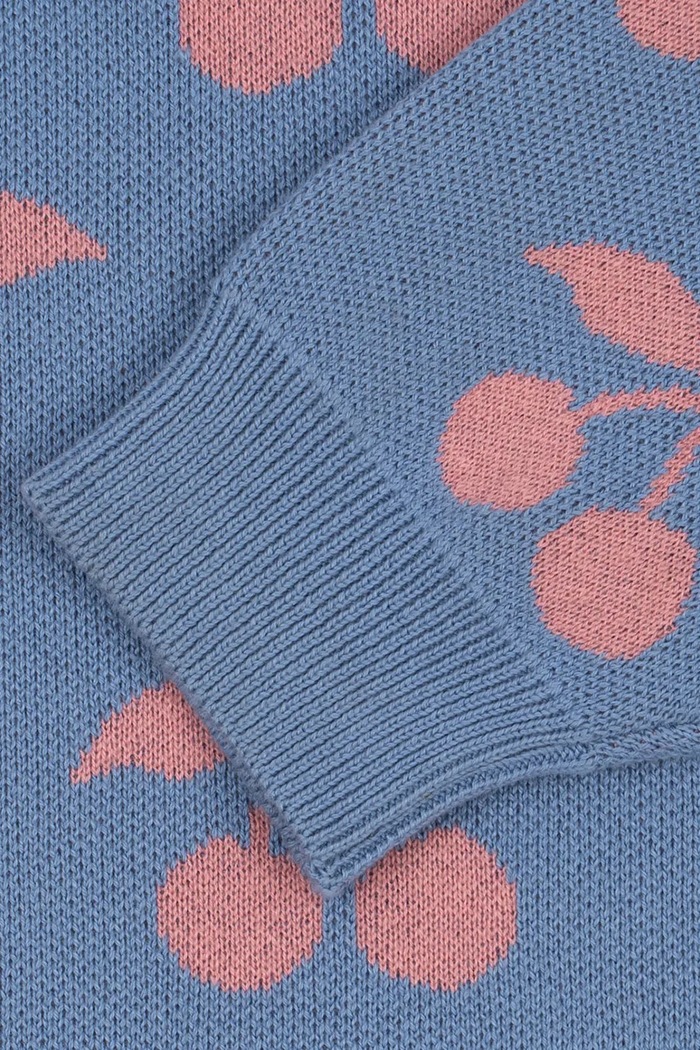 Konges Sløjd sukienka bawełniana dziecięca LAPIS KNIT DRESS GOTS fioletowy KS103854.9BYA