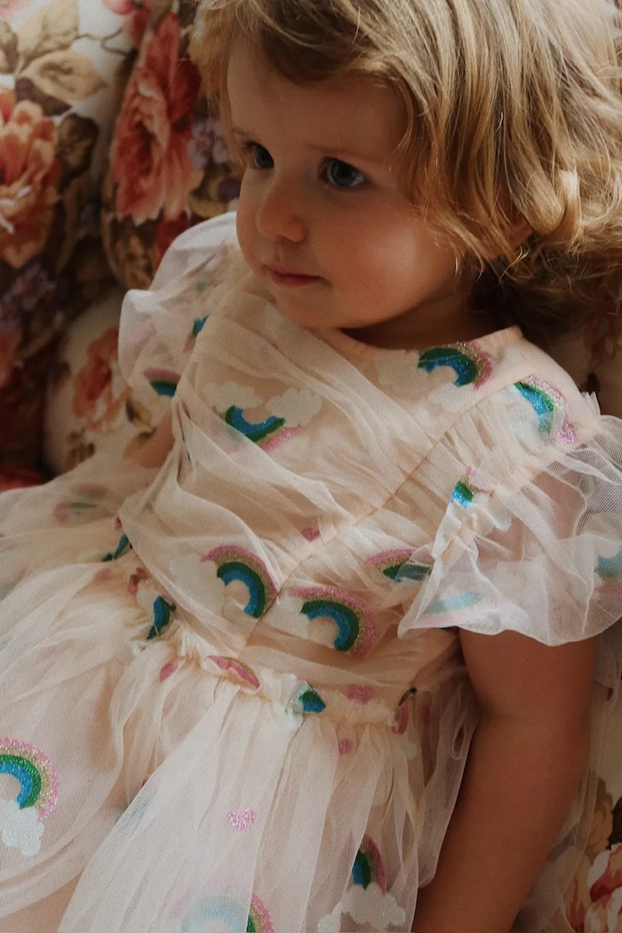 Konges Sløjd sukienka dziecięca TULLIE DRESS tkanina beżowy KS104020.9BYA