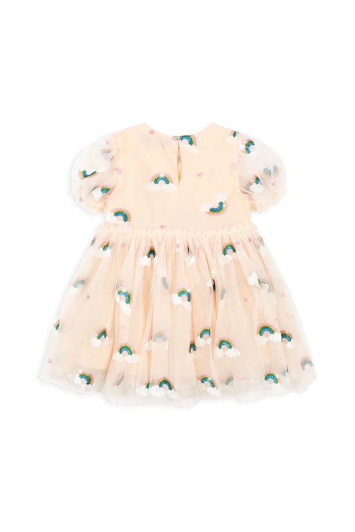 Dziewczynka Konges Sløjd sukienka dziecięca TULLIE DRESS KS104020.9BYA beżowy