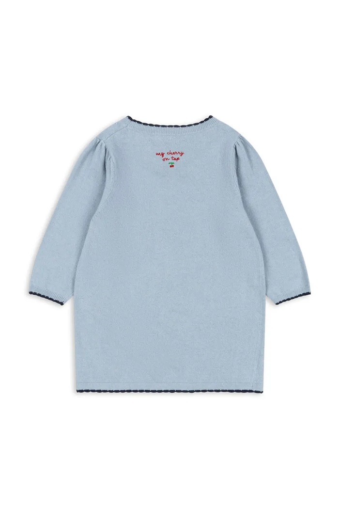 Dziewczynka Konges Sløjd sukienka dziecięca z dodatkiem wełny ALEXA KNIT DRESS KS101390.9BYA niebieski