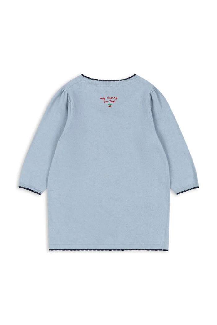 Dziewczynka Konges Sløjd sukienka dziecięca z dodatkiem wełny ALEXA KNIT DRESS KS101390.9BYA niebieski