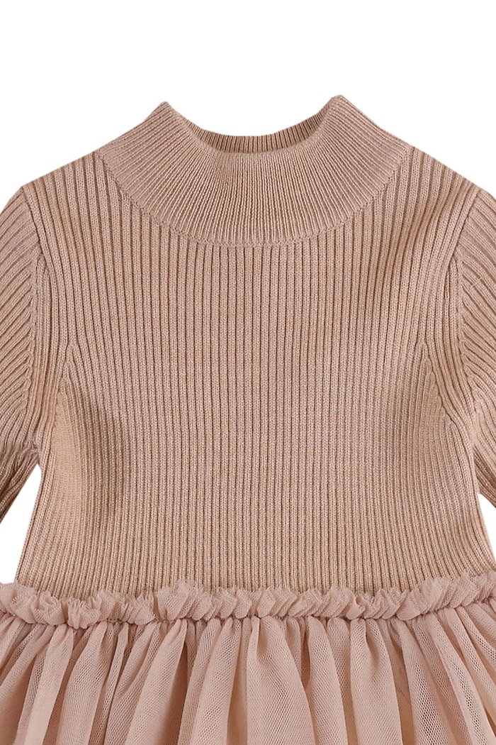Dziewczynka Donsje sukienka niemowlęca z wełną Lotus Dress 4043900.74.92 pomarańczowy