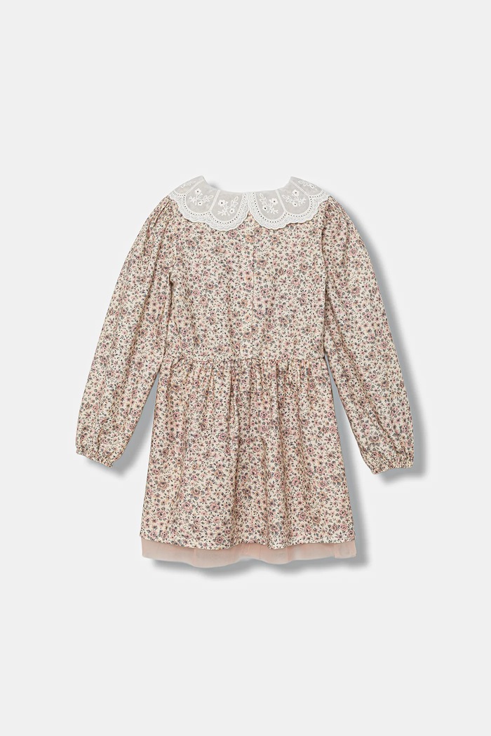 Jamiks Sukienka bawełniana dziecięca CAMRYL I CAMRYL.I.Sukie.JZI001.G różowy AW25