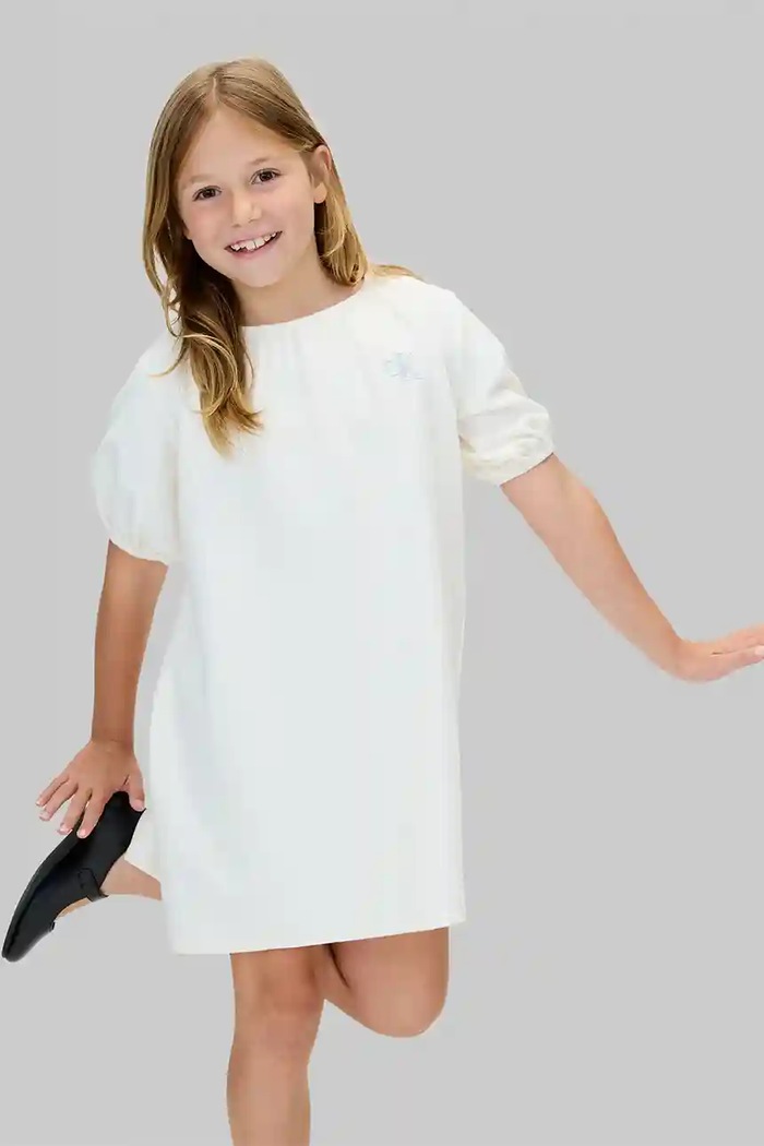 Dziewczynka Calvin Klein Jeans sukienka bawełniana dziecięca IG0IG03013.9BYA beżowy