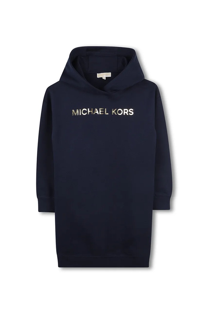 Детска памучна рокля Michael Kors R30479.102.108 тъмносин AW25