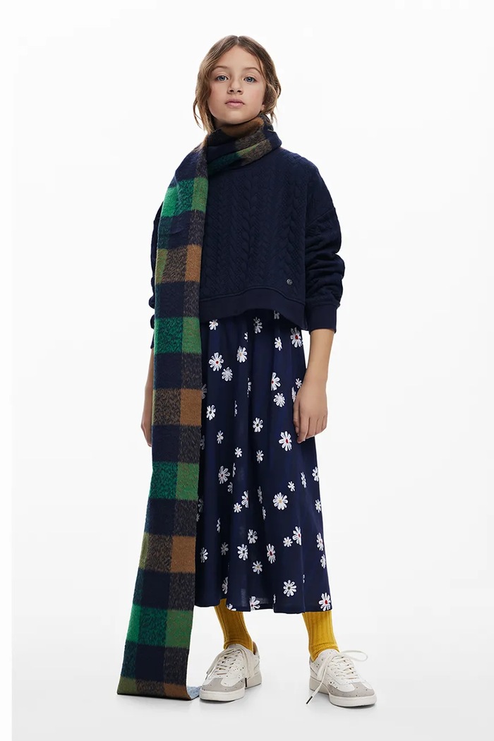 Desigual sukienka i sweter dziecięcy midi granatowy 25WGVK03