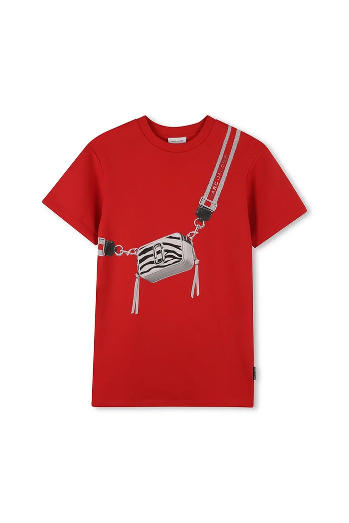 Dievčenské bavlnené šaty Marc Jacobs bavlna červená W60604.156