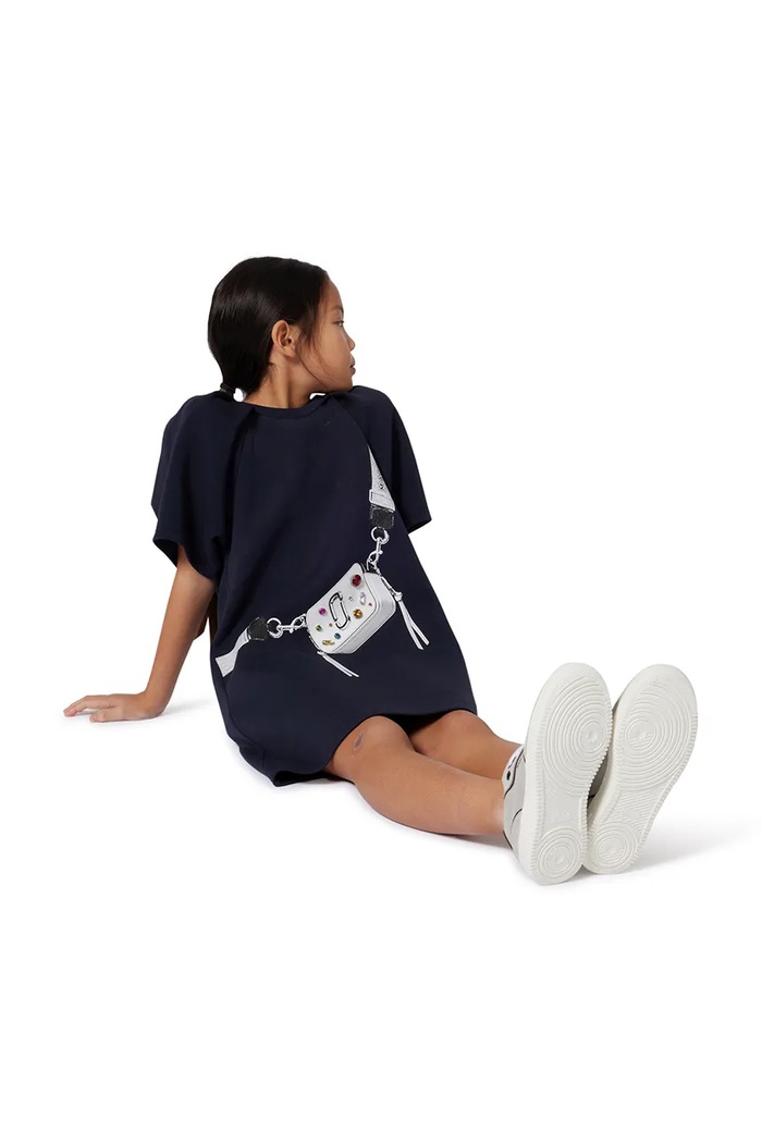 MARC JACOBS Rochie de bumbac pentru copii bleumarin W60617