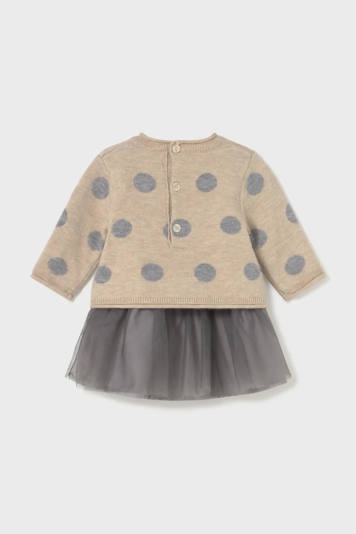 Φόρεμα και πουλόβερ Mayoral Newborn 2808.2G.Newborn.9BYA μπεζ AW25