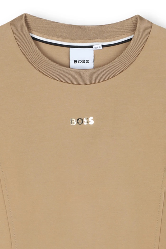 Παιδικό φόρεμα BOSS καφέ J52405.156.162