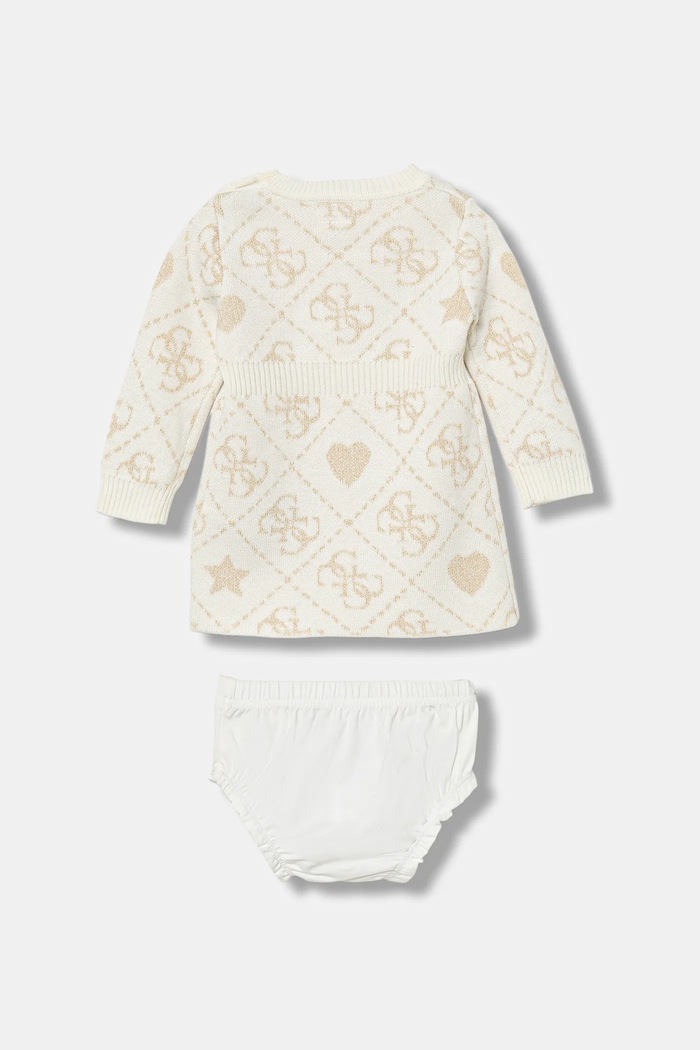 Guess sukienka z domieszką wełny dziecięca A5BK02.Z39N0.9BYA beżowy AW25