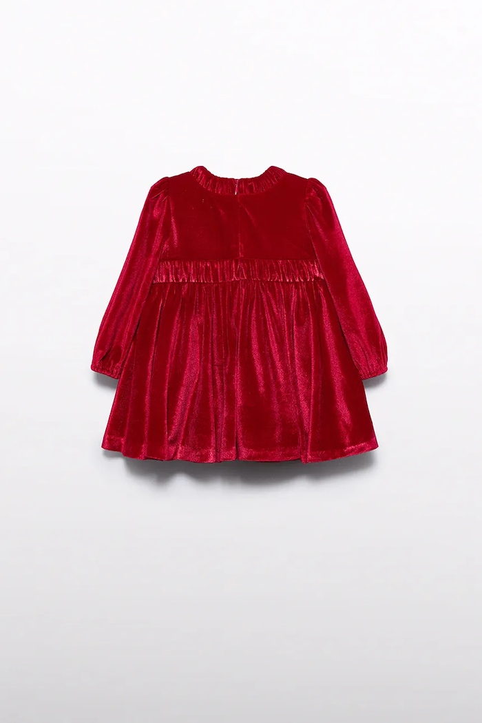 Detské zamatové šaty Abel&Lula 5508.10.Baby.9BYA červená AW25