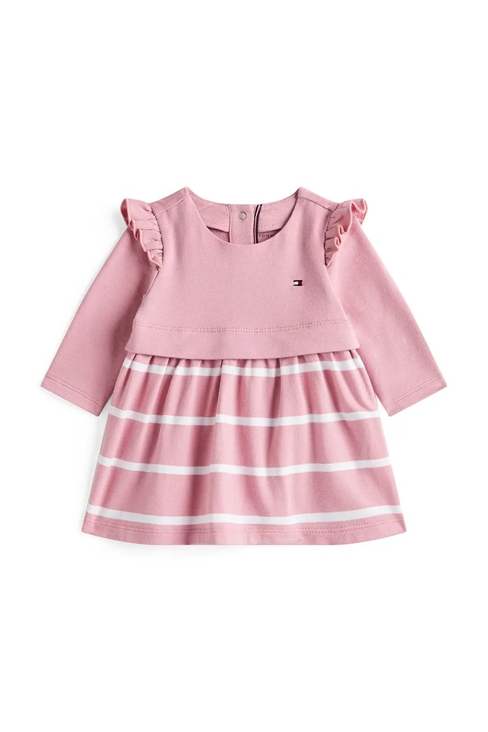 Tommy Hilfiger sukienka z bawełną niemowlęca wzorzyste różowy KN0KN02066.9BYA