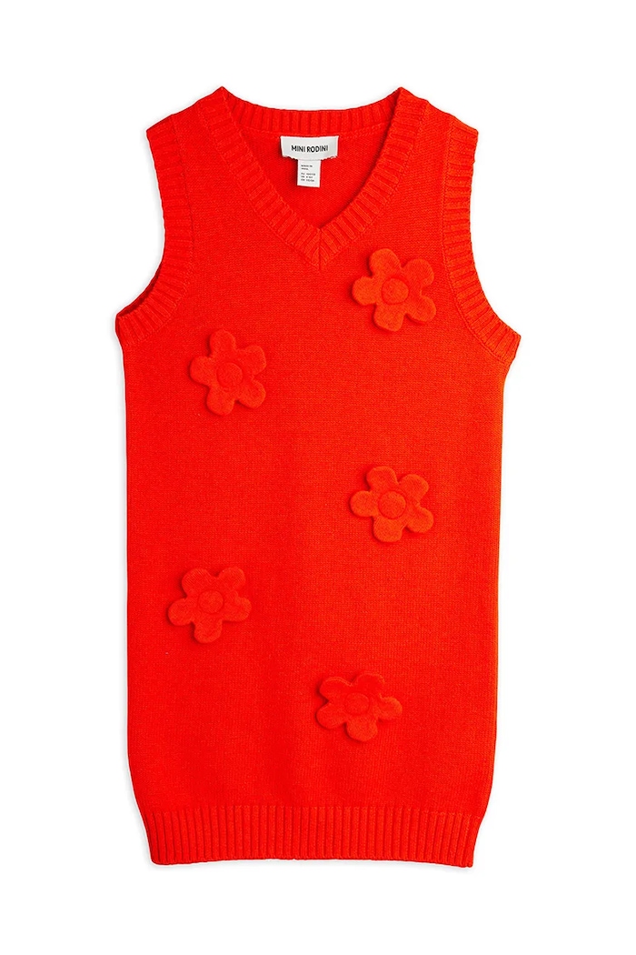 Detské bavlnené šaty Mini Rodini 25750104 červená AW25