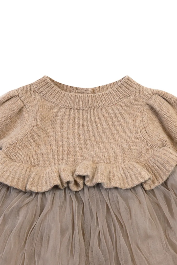 Donsje sukienka dziecięca z dodatkiem wełny Paulien Dress beżowy 4103200.98.140