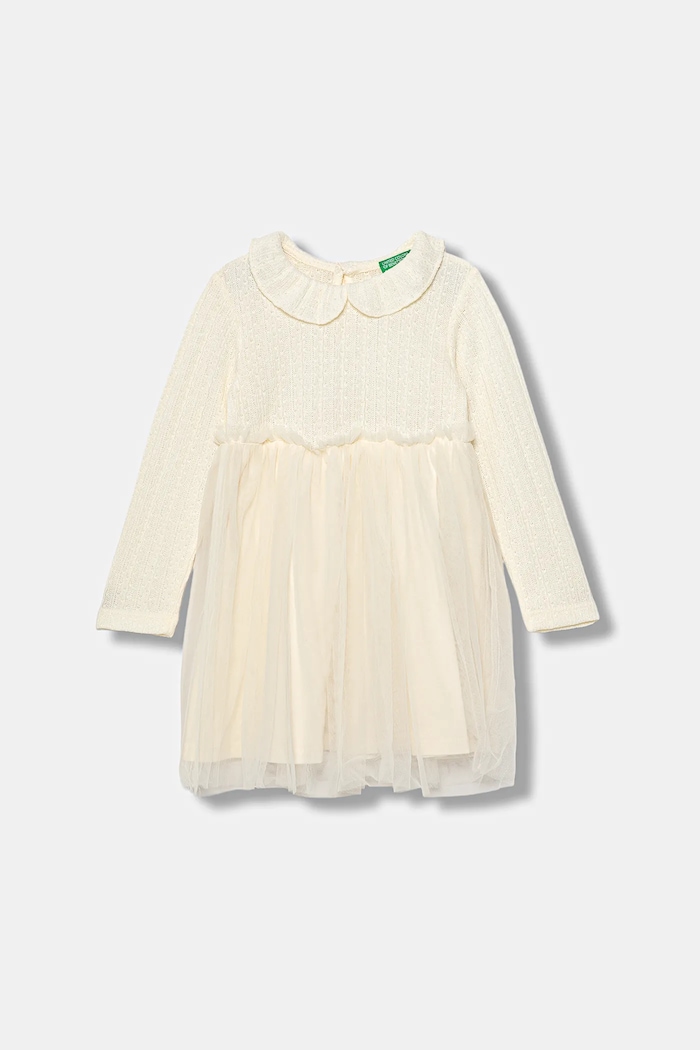 Dívčí šaty United Colors of Benetton mini béžová 4JACGV02J.P.seasonal