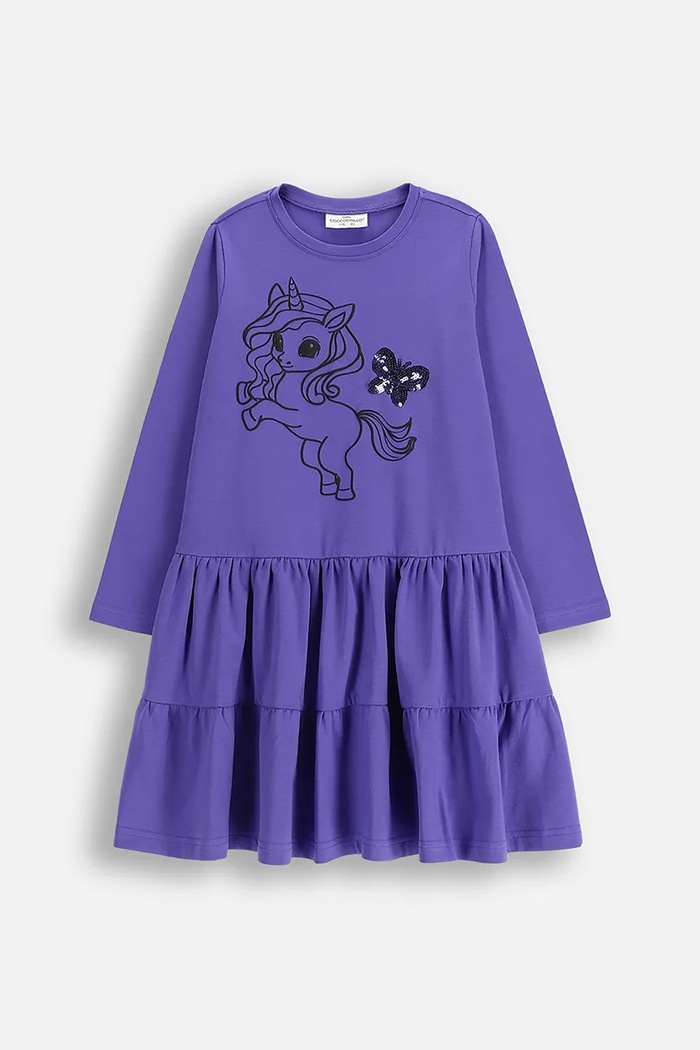 Coccodrillo Rochie de bumbac pentru copii violet ZC5129102RGK
