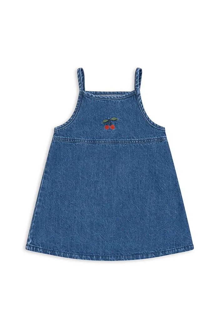 Konges Sløjd sukienka bawełniana dziecięca MAGOT STRAP DRESS GOTS KS104475.9BYA granatowy AW25