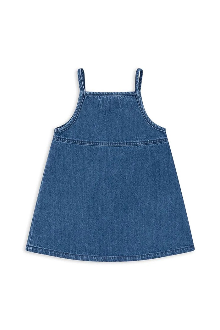 Dziewczynka Konges Sløjd sukienka bawełniana dziecięca MAGOT STRAP DRESS GOTS KS104475.9BYA granatowy