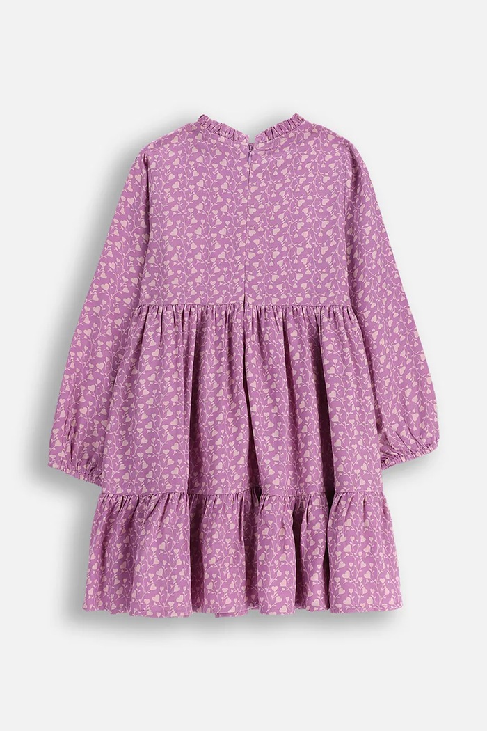 Coccodrillo sukienka wiskozowa dziecięca ZC5128101WGK fioletowy AW25