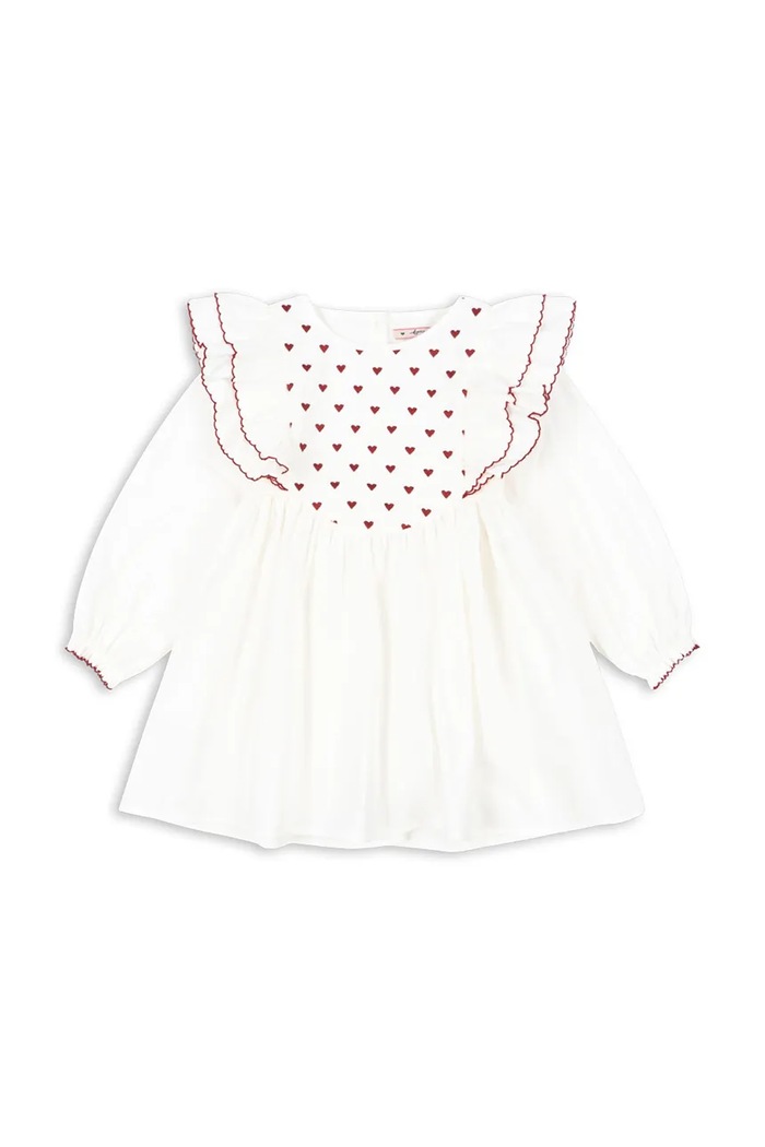 Konges Sløjd sukienka bawełniana dziecięca COEUR DRESS GOTS KS104268.9BYA biały AW25