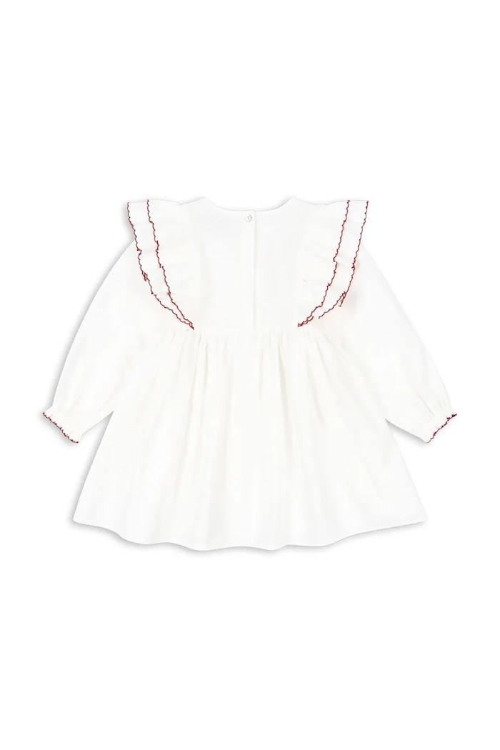Dziewczynka Konges Sløjd sukienka bawełniana dziecięca COEUR DRESS GOTS KS104268.9BYA biały