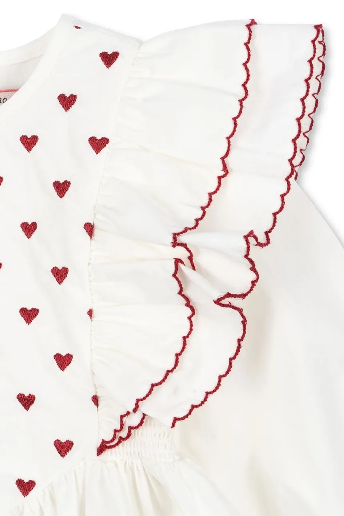 Konges Sløjd sukienka bawełniana dziecięca COEUR DRESS GOTS KS104268.9BYA biały